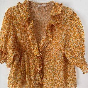 Doen Henri Floral Ruffle Blouse